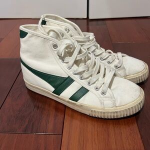 Gola White and Green High-Top Sneakers